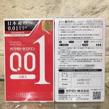 Bao cao su Okamoto Zero One 0.01mm 3 cáiCHÍNH HÃNG Một dòng bao cao su cao cấp, tốt nhất đến từ Nhật Bản