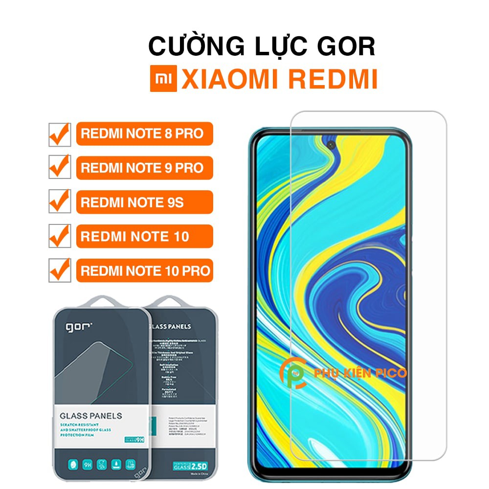 Cường lực Xiaomi Redmi Note 9s / Redmi Note 9 Pro / Redmi Note 10 / Redmi Note 10 Pro full màn hình chính hãng Gor