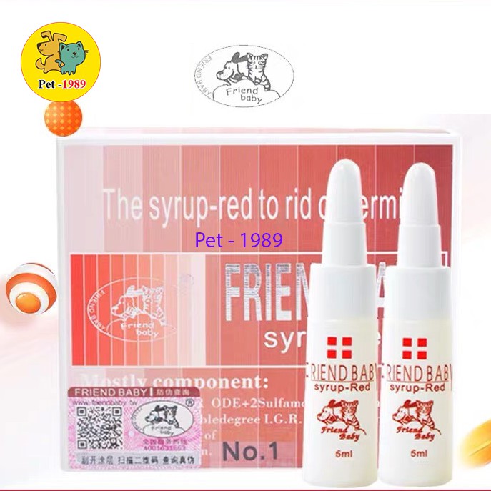 Siro Uống Chống Giun Sán Ở Chó Mèo Friend Baby 5ml Pet-1989