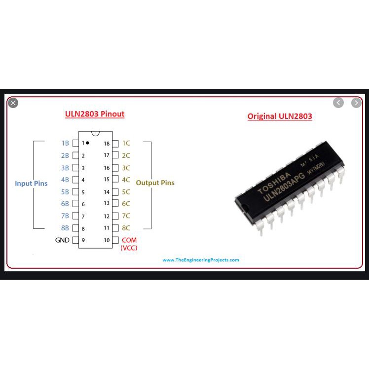 IC đệm ULN2803 DIP18