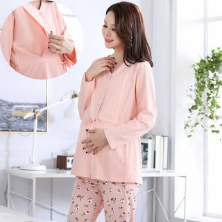 Bộ đồ sau sinh cực đẹp, cotton 100% có chỗ mở cho con bú, quần có chun tăng chỉnh