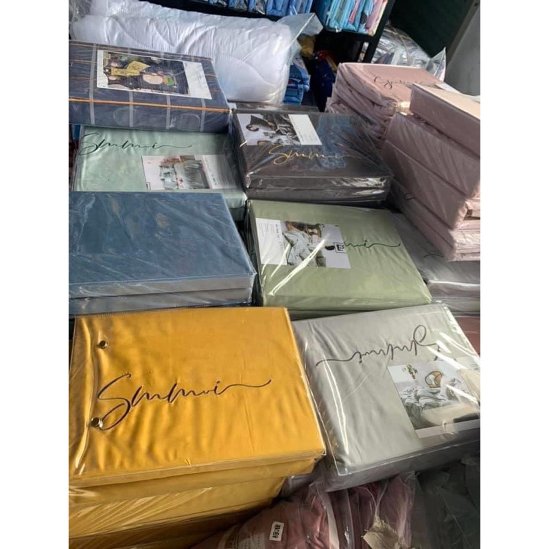 Bộ Chăn Ra Ga Drap Gối Trải Giường Lụa TENCEL SUMOI 60s Món Bộ Chăn Ra Ga Drap Gối Trải Giường Đẹp Lụa Tencel Cao Cấp