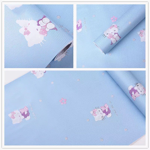 5m giấy decal cuộn Hello Kitty 2 BINBIN DT107 (Có keo sẵn)