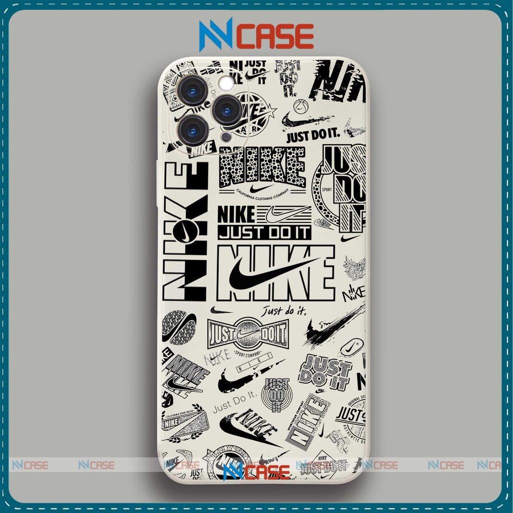 Ốp lưng iPhone Nike cạnh viền vuông silicon mềm dẻo bảo vệ camera cho iphone 6/6s/7/8/X/XS/Xr/11/12/13 Pro Plus Max