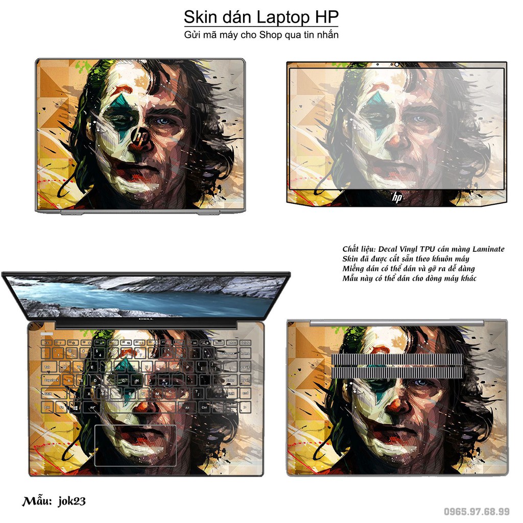 Skin dán Laptop HP in hình Joker _nhiều mẫu 3 (inbox mã máy cho Shop)