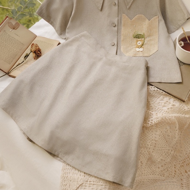 Chân váy xám Basic-CVBS hangkao closet