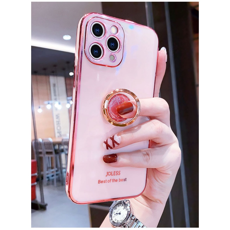 Ốp điện thoại mềm lấp lánh có giá đỡ nhẫn cho iPhone 12 11 Pro Max X XR XS Max 12 mini 7 8 6 6S Plus SE 2020