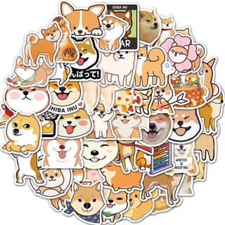Bộ 100 sticker chó Shiba nhật siêu quậy dùng để trang trí điện thoại di động/ván trượt/vali không để lại dấu keo