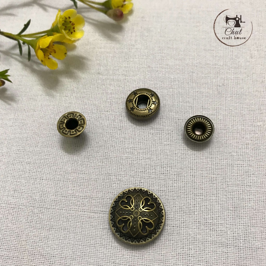 Cúc bấm đồng 4 chi tiết cao cấp - Dùng cho túi, ví, đồ handmade
