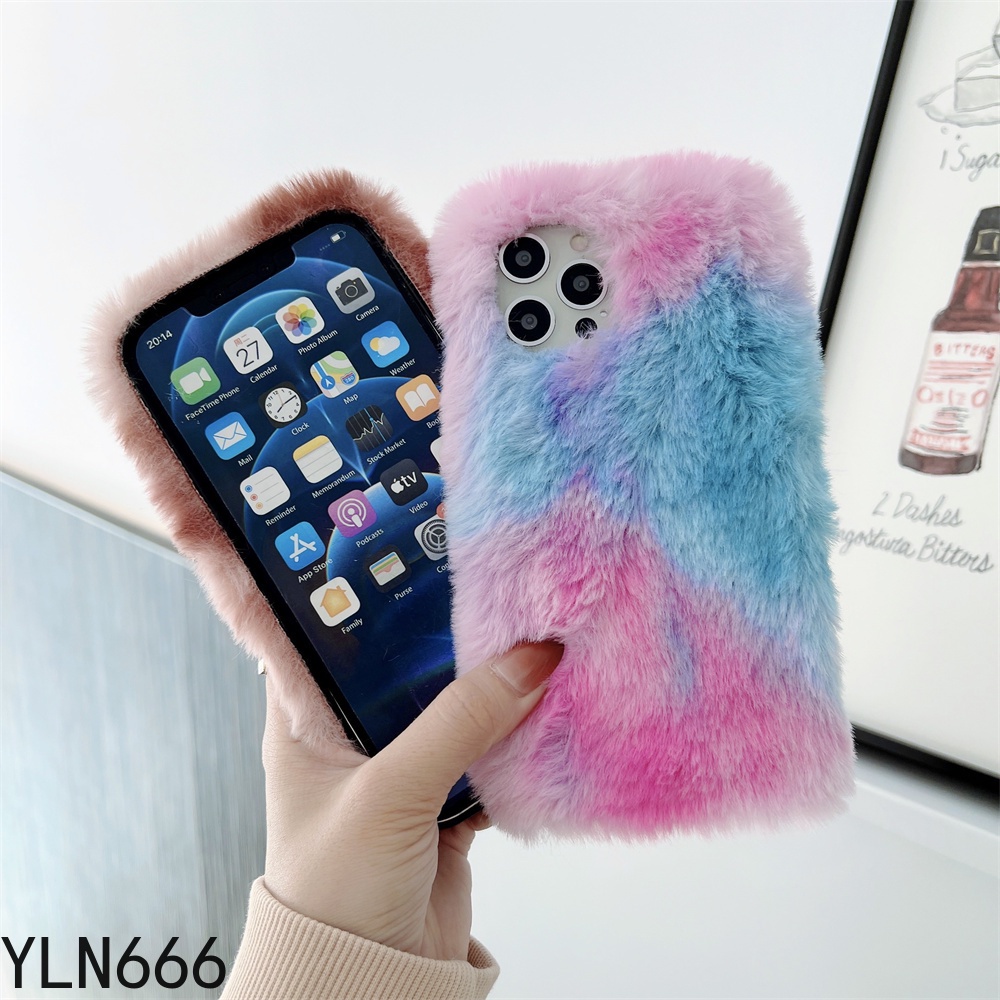 Ốp Điện Thoại Lông Nhung Màu Gradient Cho Vivo Y33S Y53S Y55 Y12A Y17 Y30 Y50 Y51 Y31 Y52 Y72 Y75 Y76 5G Y21 Y20i Y21S Y20 Y20S