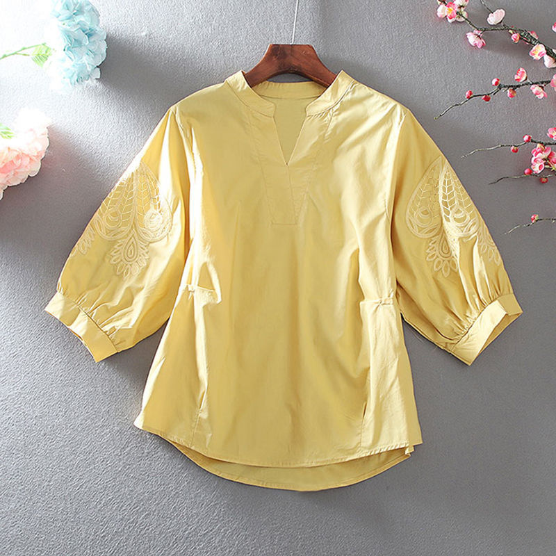 Áo Sơ Mi Nữ Tay Dài 7 / 4 Họa Tiết Thêu Thời Trang | BigBuy360 - bigbuy360.vn