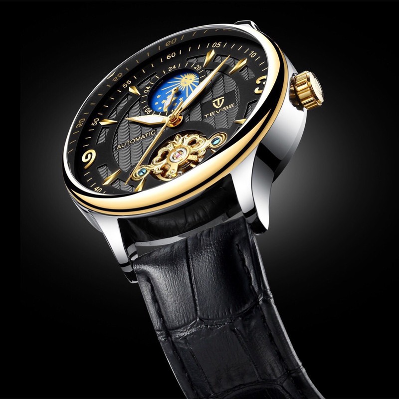 ĐỒNG HỒ NAM CƠ TEVISE T820B DÂY DA CHÍNH HÃNG MÁY TỐT (TẶNG KỀM HỘP) | BigBuy360 - bigbuy360.vn