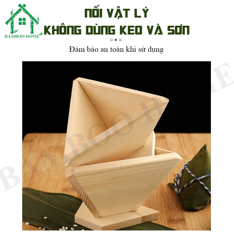 Khuôn làm bánh BAMBOO HOME, khuôn gỗ làm bánh hình tam giác thủ công nhanh chóng tiện lợi