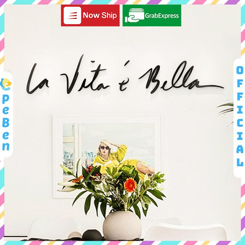 Tranh dán tường mica 3d decor khổ lớn Chữ nghệ thuật Nhiều Size - EPeBen