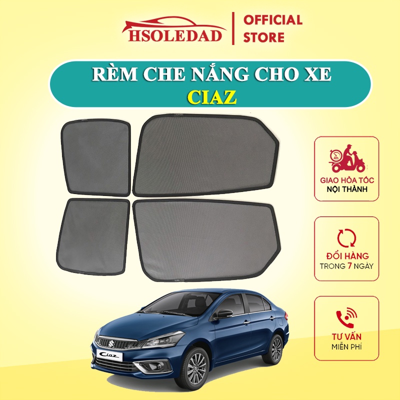 Rèm che nắng nam châm cho xe Suzuki Ciaz, bộ 4 tấm cho 4 cửa, hàng loại 1 cao cấp nhất, vừa khít kính