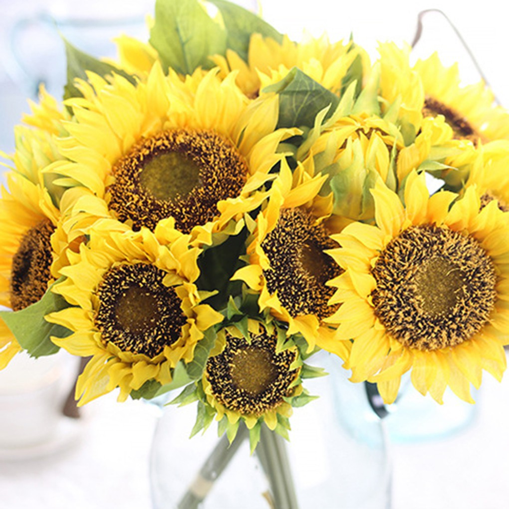 Bó hoa hướng dương nhân tạo trang trí đẹp mắt