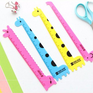 Thước kẻ nhựa hình động vật 15cm hình con hưu cao cổ
