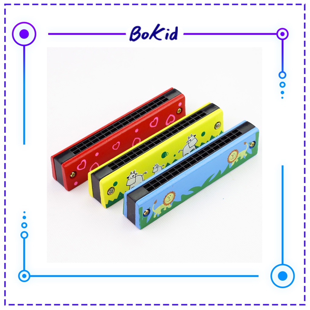 Kèn harmonica dành cho bé làm quen âm nhạc , với nhiều màu sắc và họa tiết bắt mắt