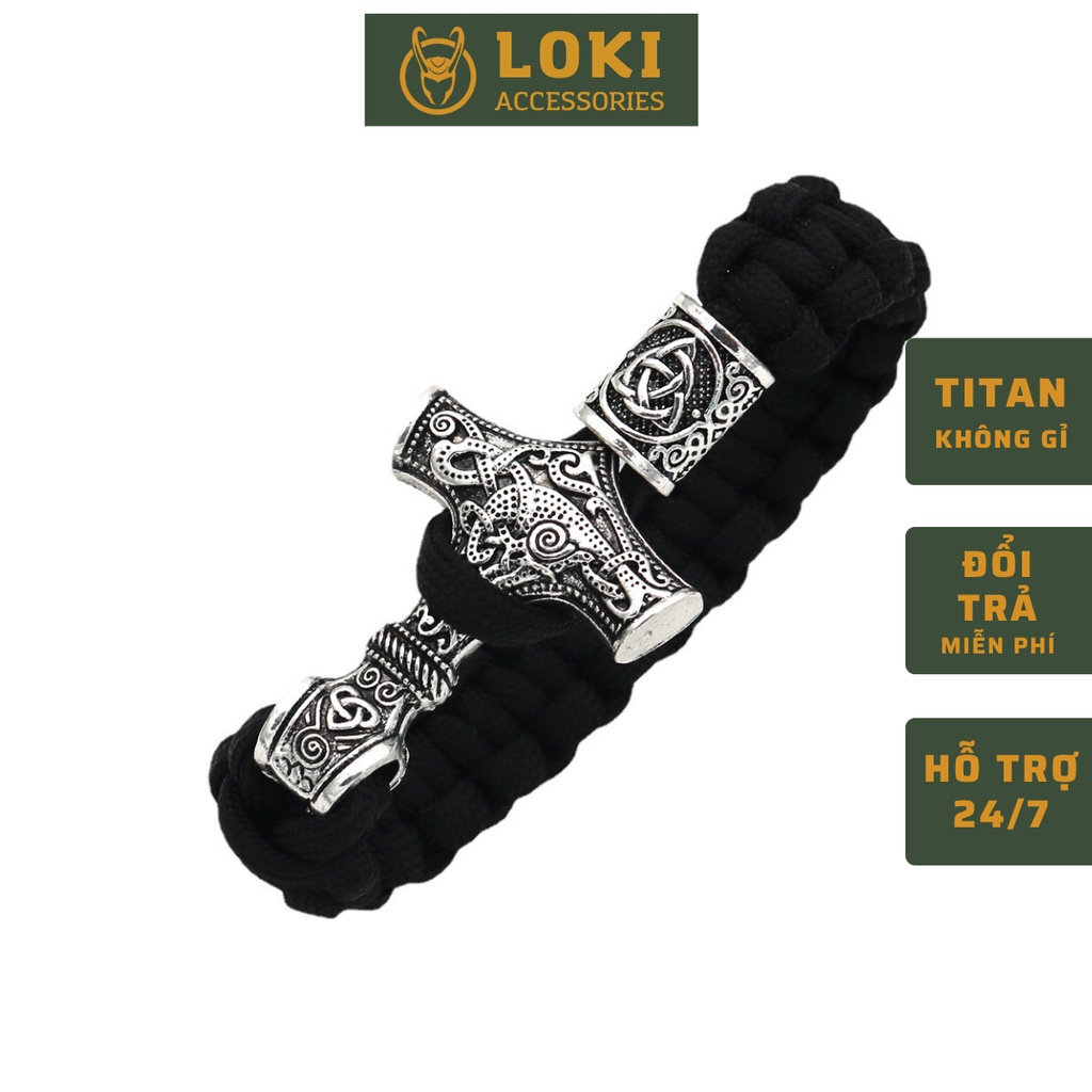 Vòng Tay Nam Lắc Tay Unisex Thời Trang Đeo Tay Nam Nữ Basic Loki Accessories Màu Bạc Đen - Vòng tay nam Ale