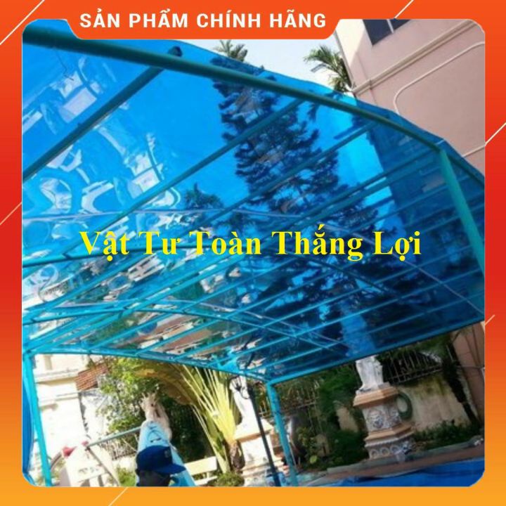 (Khổ cao 1,22M hoặc 1.52M x 3ly ) Tấm nhựa Poly lấy ánh sáng màu trong/ xanh