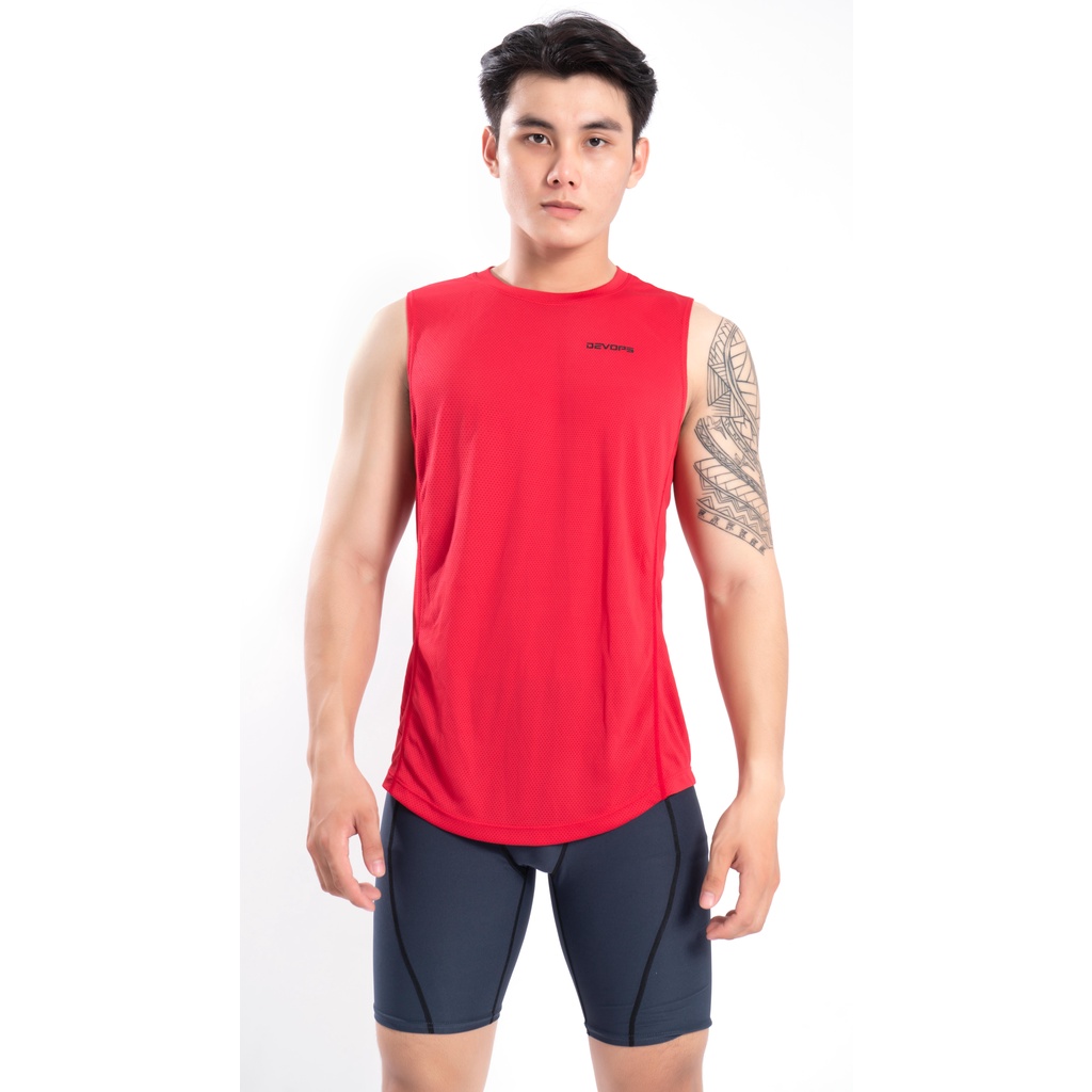Áo thể thao nam sát nách TSLA DEVOPS form rộng dạng lưới thoáng khí thấm hút tốt tập gym work out Tank top DEH1035