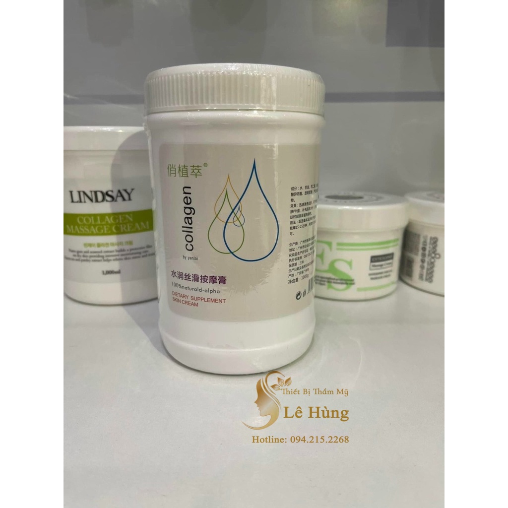 Kem Massage Collagen - 1KG Nâng Cơ Mặt Và Body Mùi Thơm, Trơn Tay, Trắng Mịn, Matxa Mướt Da, Không Kích Ứng