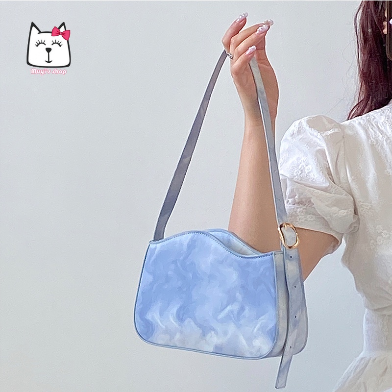 Túi Xách Đeo Vai Màu Xanh Mực Kiểu Dáng Hợp Thời Trang