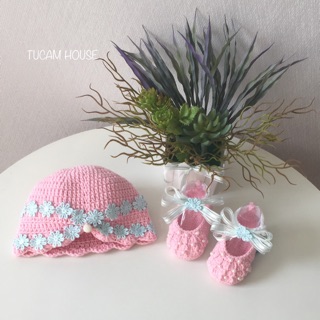 🎀Set nón và giầy ren hoa 🎀