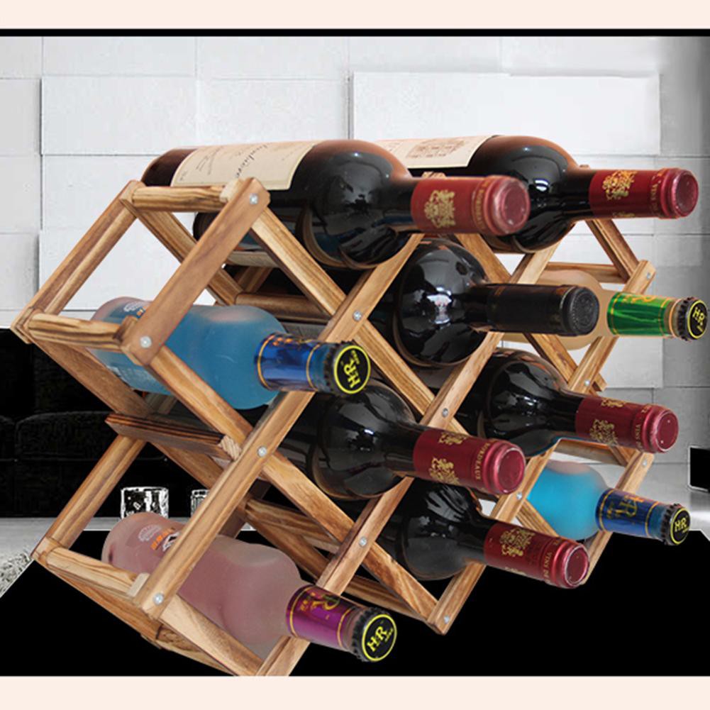 Kệ gỗ đựng 8 chai rượu vang trang trí nội thất