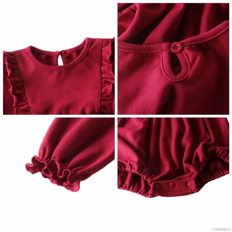 Bộ áo liền quần tay dài màu trơn + mũ nồi xinh xắn cho bé gái | BigBuy360 - bigbuy360.vn