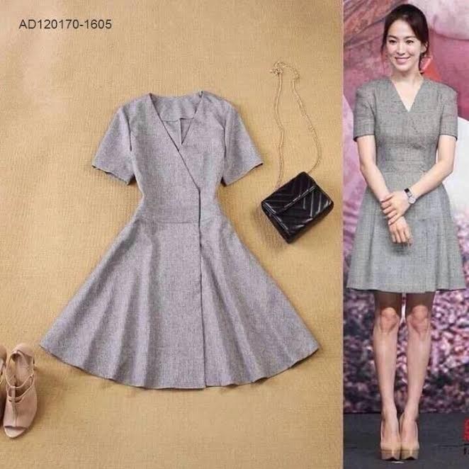 Đầm xòe cổ chéo thanh lịch sang trọng