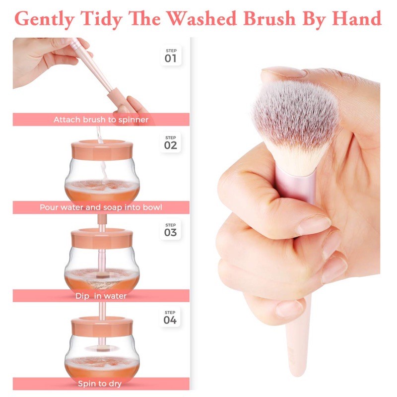 Máy giặt bàn chải trang điểm, pin AAA, làm sạch 360 °, thuận tiện và dễ sử dụng❤️