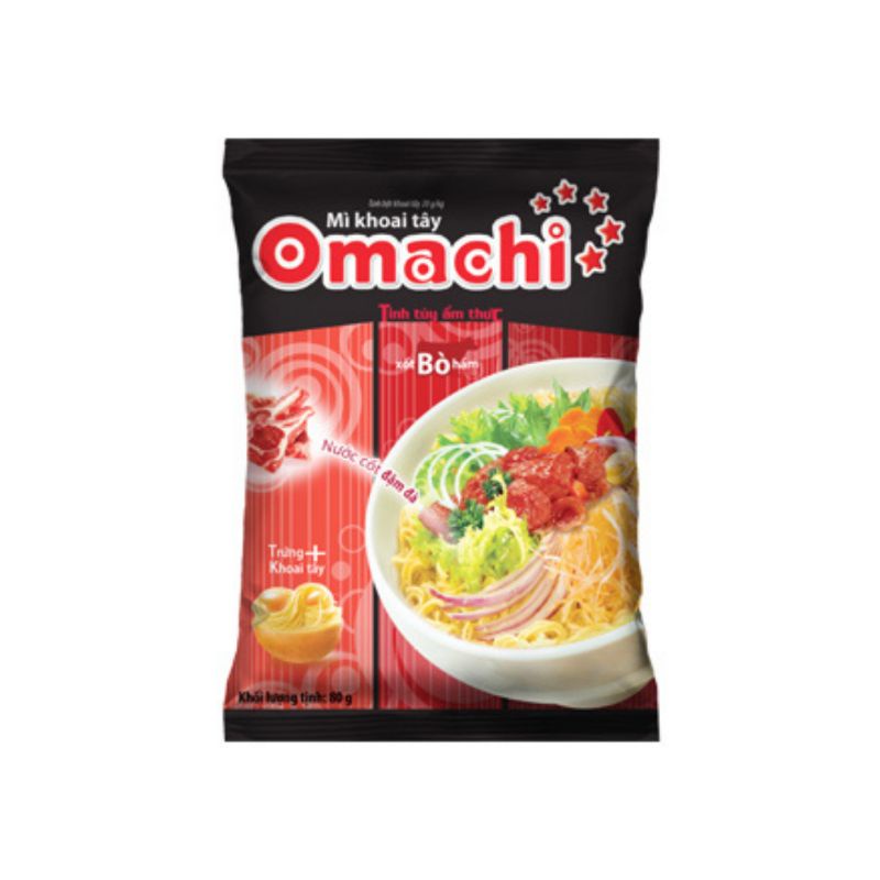 Combo 5 gói mì khoai tây Omachi đủ mùi vị