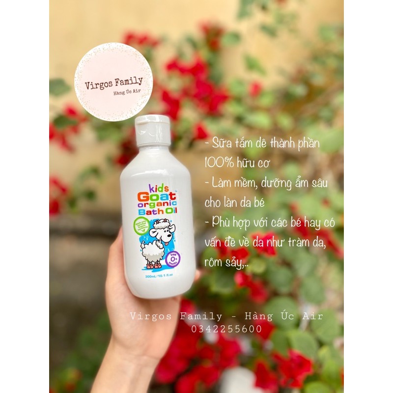 Sữa tắm gội xả 3in1 dê hữu cơ cho bé Kids Goat Organic Baby 300ml