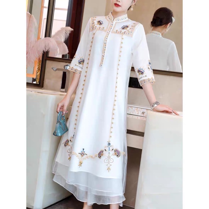 Áo dài sườn xám cách tân kiểu cổ trang trung hoa trung quốc