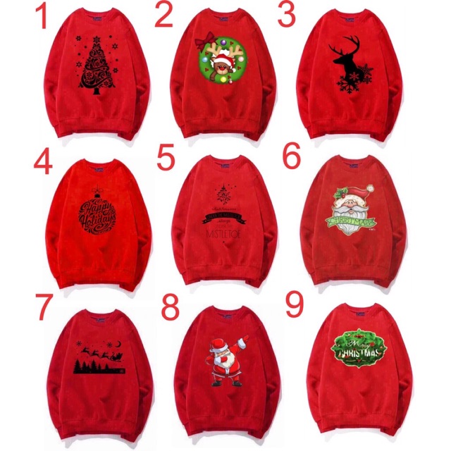 Áo sweater noel hot new có bigsize vati nỉ bông dày mịn nhiều mẫu