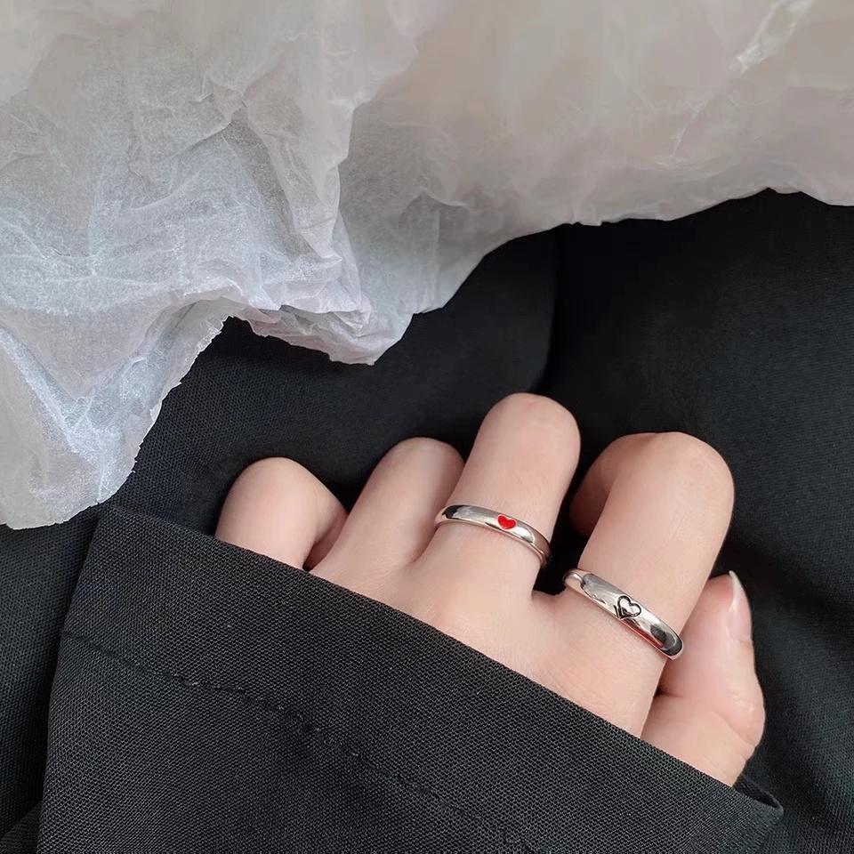 Nhẫn hở hình mặt trăng mặt trời thời trang cho cặp đôi