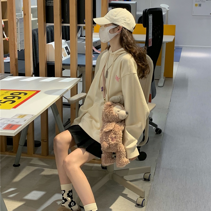 Áo Hoodie Dáng Rộng Họa Tiết In Thiết Kế Mới Thời Trang Mùa Thu Dành Cho Nữ