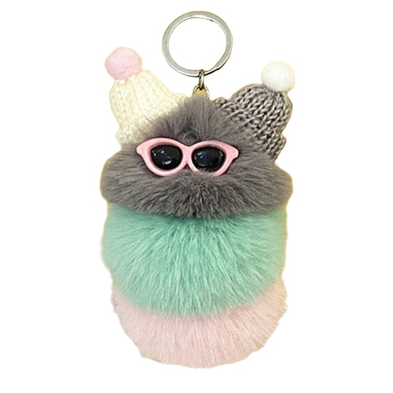 Móc Khóa Thỏ Bông Xù Mini Dễ Thương