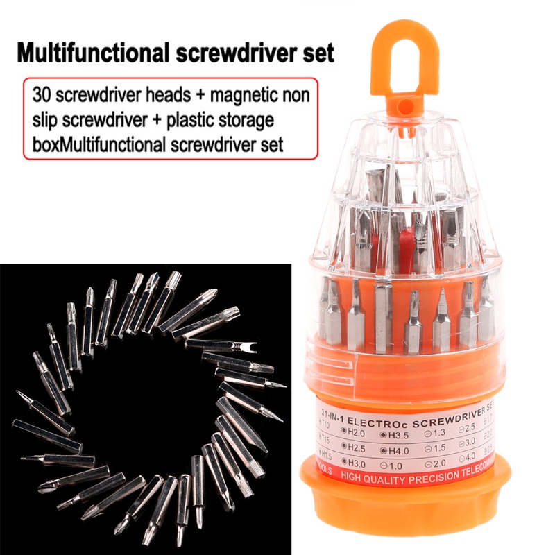 Bộ Tua Vít 31 Trong 1 Đa Năng Chuyên Dụng Sửa Chữa Điện Thoại / Đồng Hồ / Laptop
