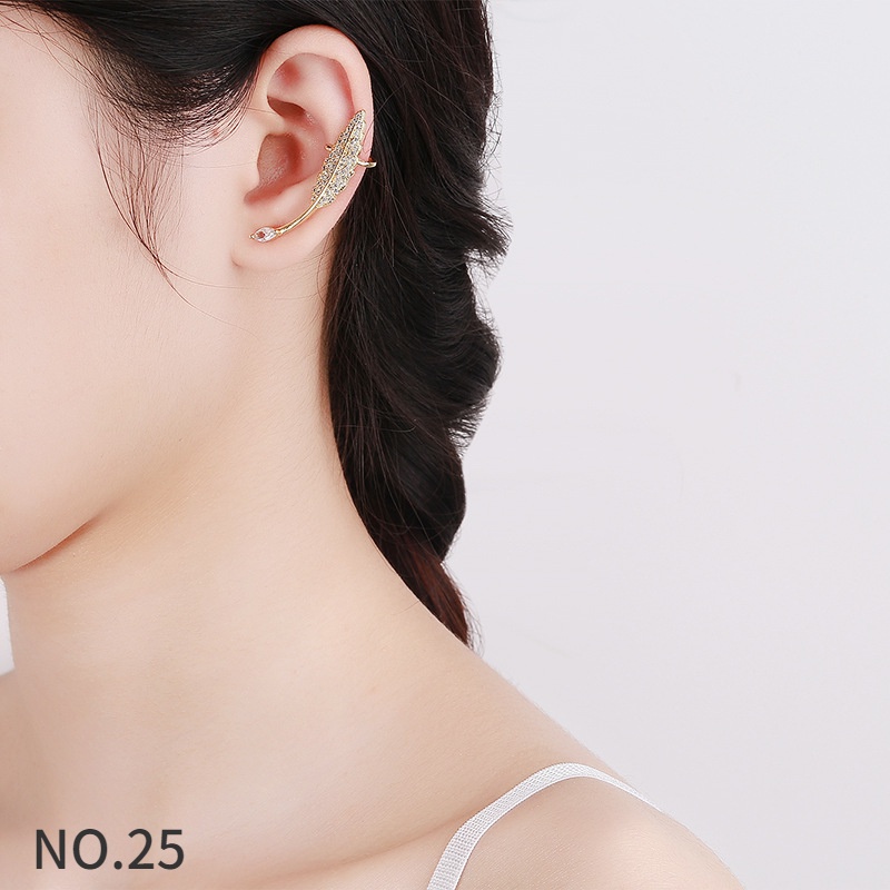 Bông Tai Bạc S925 Đính Kim Cương Trắng Thanh Lịch Thời Trang Cho Nữ