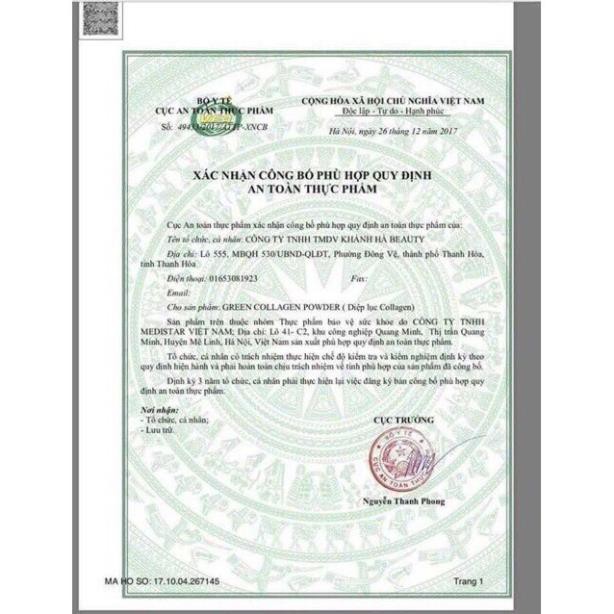 ( giá sốc) 1 hộp diệp lục collagen 30 gói [CHUẨN AUTHENTIC] | Thế Giới Skin Care