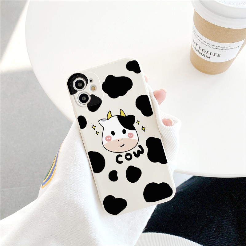 Ốp lưng iphone Mr.Cow cạnh vuông 6/6plus/6s/6splus/7/7plus/8/8plus/x/xr/xs/11/12/13/pro/max/plus/promax | WebRaoVat - webraovat.net.vn