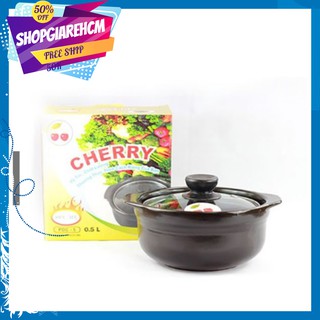 GIÁ SỈ Nồi đất sét tràng thạch nắp kiếng lòng sâu 0.5 lít