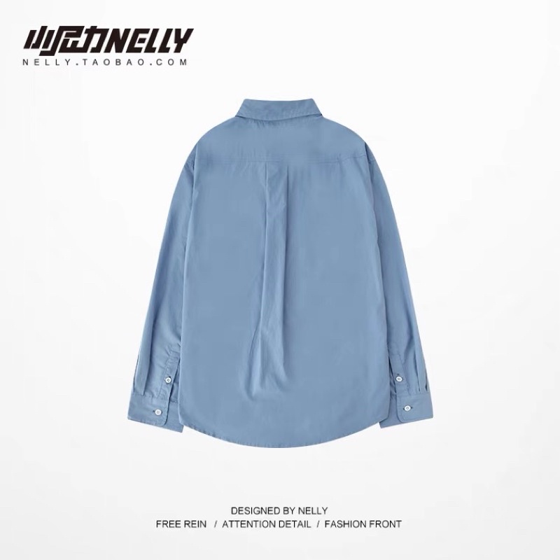 Áo sơ mi dài tay 4452 Nelly Heybig form rộng dành cho nam và nữ 45