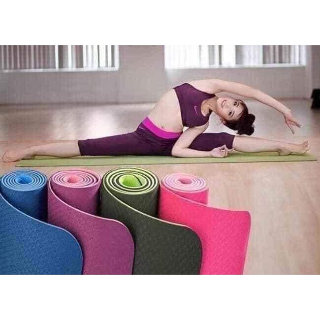 Thảm tập YOGA Chống trượt ❤️ FREESHIP ❤️ Thảm tập GYM tại nhà tập thể dục. Chất liệu tpe 2 lớp chống trơn tuyệt đối