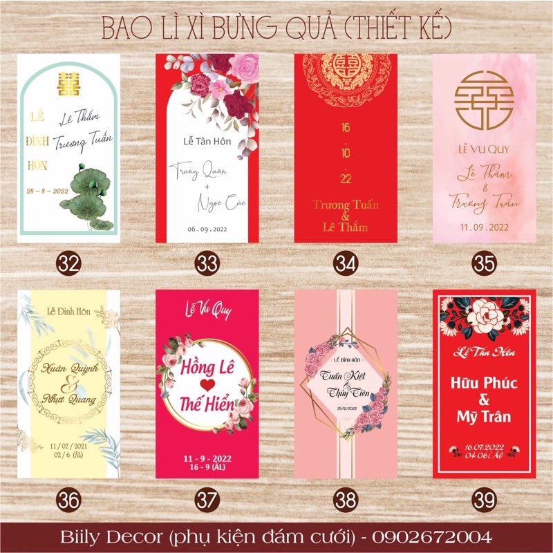 BAO LÌ XÌ BƯNG QUẢ THIẾT KẾ 2/2