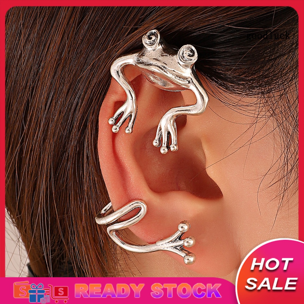 1 Khuyên Kẹp Vành Tai Hình Ếch Phong Cách Hip Hop Vintage
