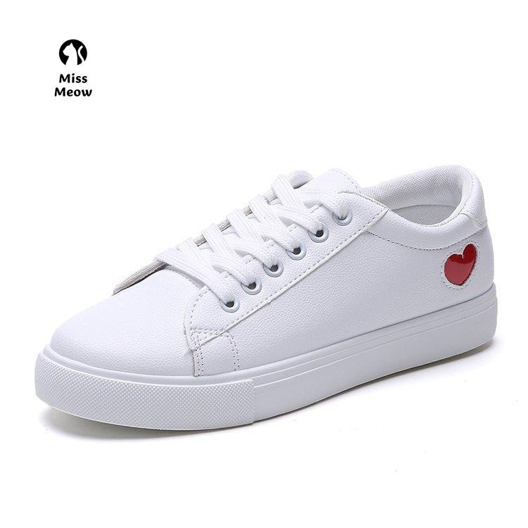 Miss meow Mùa thu năm 2021 phiên bản mới của Hàn Quốc giày trắng nhỏ thể thao giản dị mũi tròn trong thời trang đơn | BigBuy360 - bigbuy360.vn