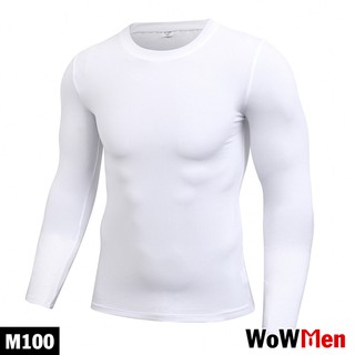 Áo Thun Nam Trơn Body Dài Tay Thun Lạnh Trắng- M100